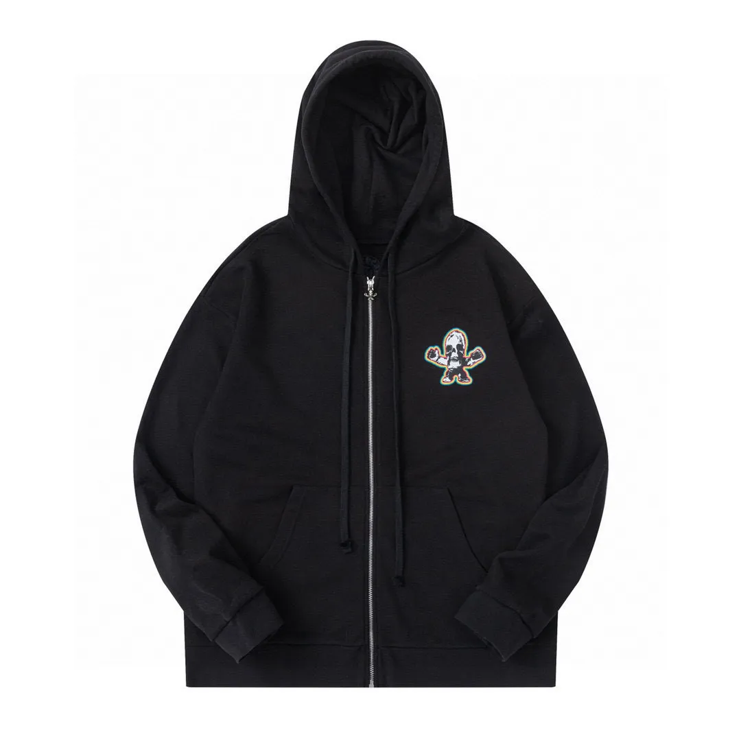 P320 chrome hearts Foti limited color printed zipper hooded cedar jacket. The same model as the star, real silver plated sword puller, eight-claw machine thermosetting oil material printing, very rare and cool version. 420g high-quality fabric specially made for trendy brands, one-piece velvet, excellent color fastness, no whitening problem, moderate feel and stiffness. A must-have item for autumn and winter, the same style for men and women. Can be used with items from the same series to create a personalized look. Size: S M L XL